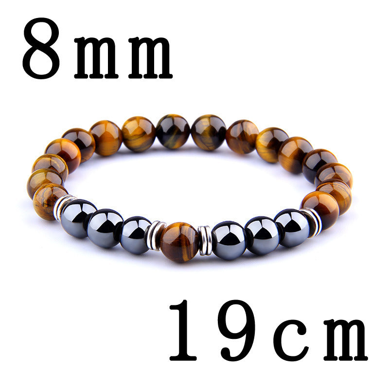 Gradient Color Agate and Tiger Eye Stone Beaded Bracelet