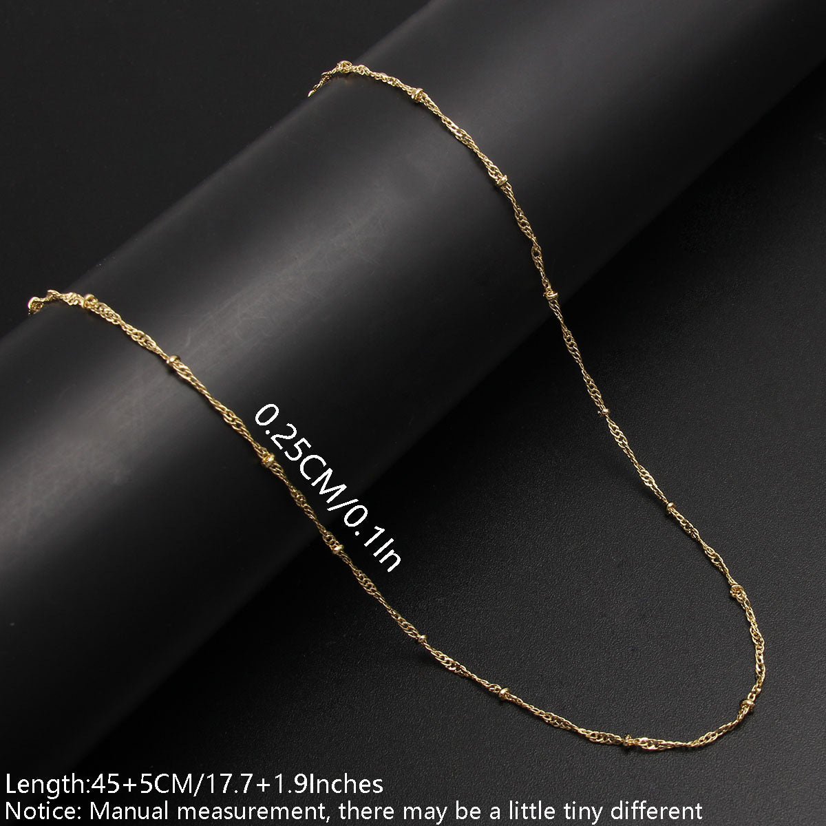 Simple Style Gold Plated Stainless Steel Necklace with Cross/O-Shape/Snake/Bead/Wave Chain Design