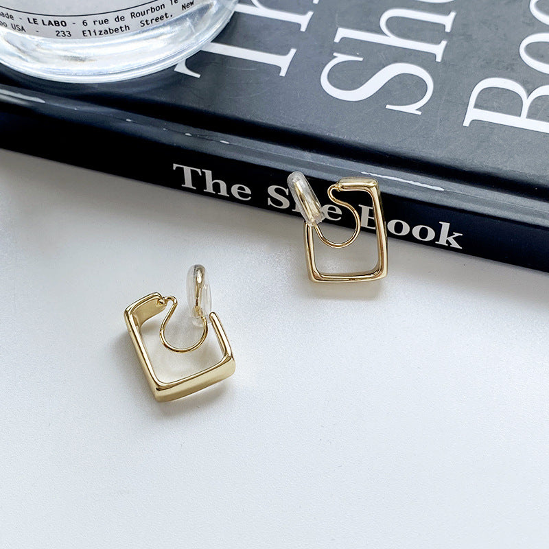 Simple Trendy Korean Square Hoop Earrings for Women