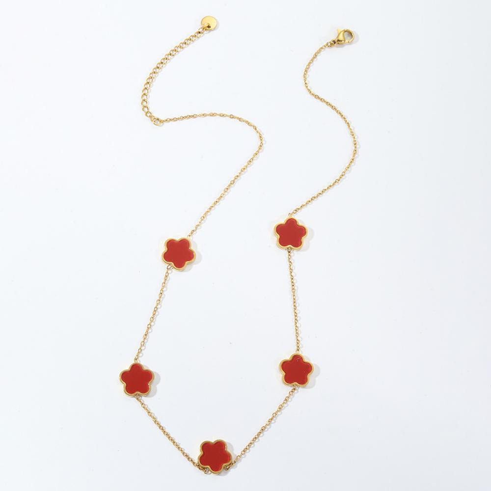 Simple Clover Titanium Steel Patchwork Necklace - Minimalist Luxury Design