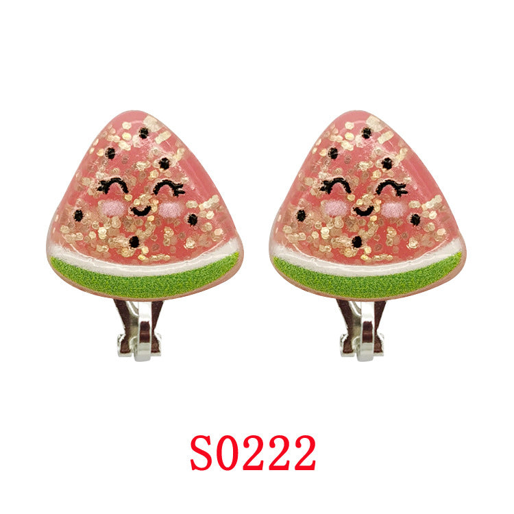 New Cartoon Unicorn Mermaid Clip-On Earrings for Girls