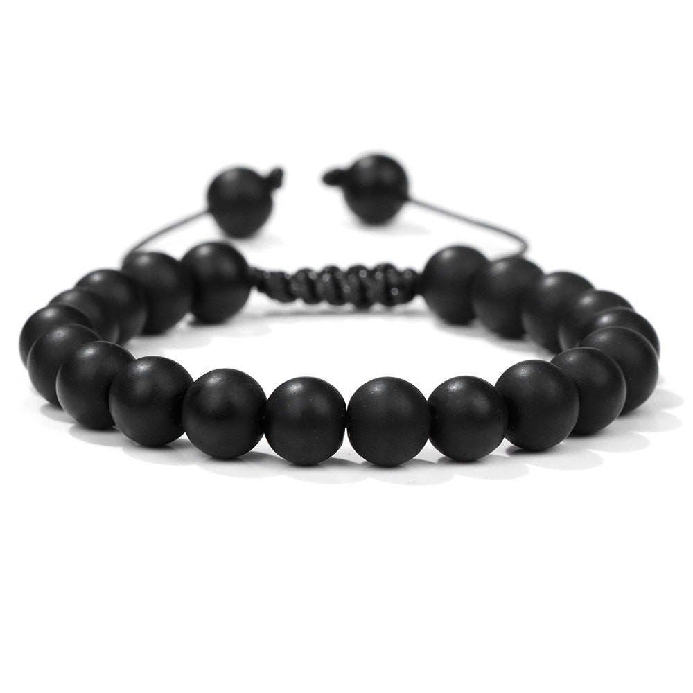 Gradient Agate & Tiger Eye Beaded Adjustable Bracelet