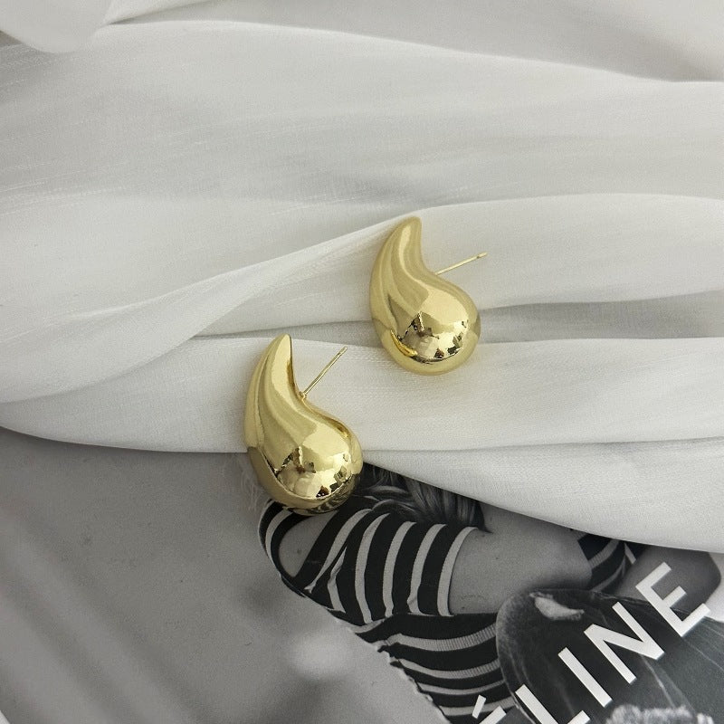 1 Pair Minimalist Water Droplet Alloy Stud Earrings
