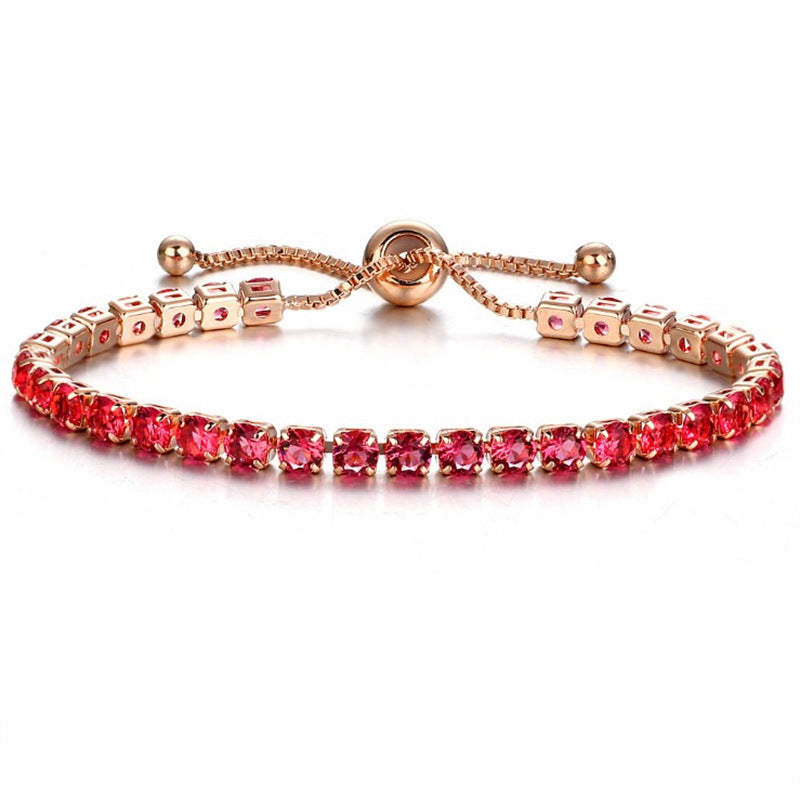 Fashion Geometric Zircon Tennis Adjustable Bracelet