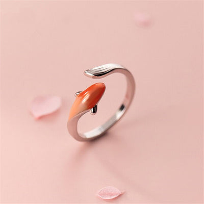 Adjustable Gradient Koi Fish Gold Plated Ring for Women