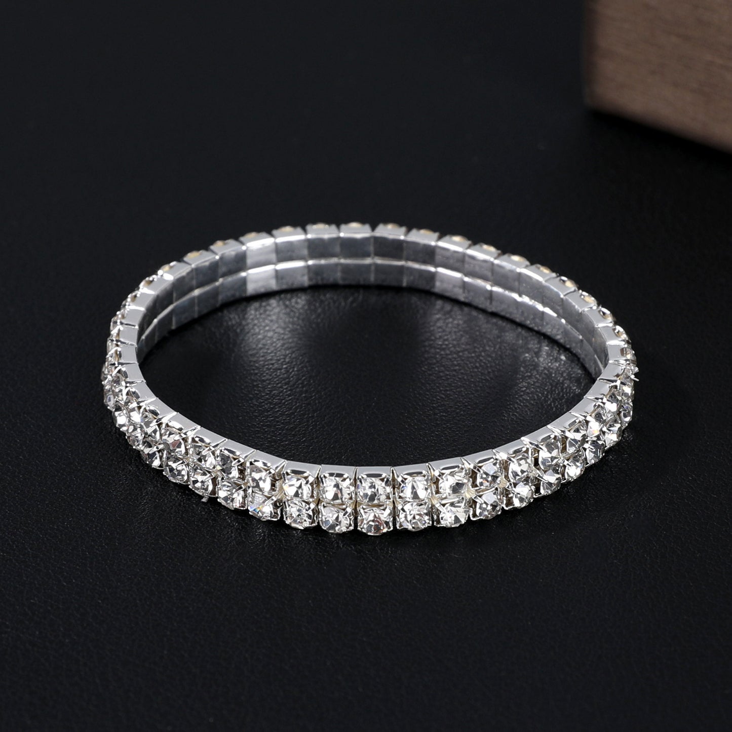 Korean Style Full Diamond Elastic Bracelet Shiny Rhinestone Bangle