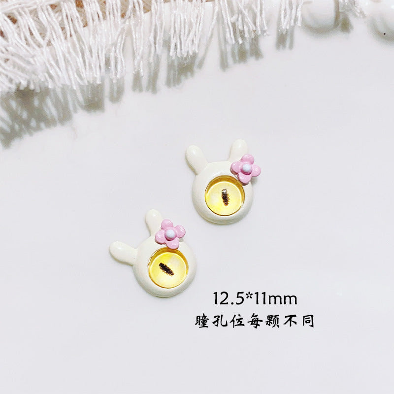 Cartoon Animal Eye Alloy Opal Stud Earrings and Halloween Demon Nail Art Decorations