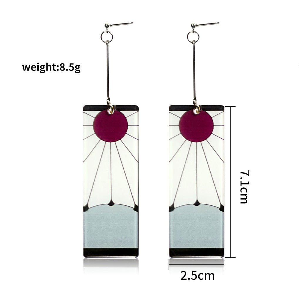 1 Pair Acrylic Rectangle Drop Earrings Inspired by Anime Characters