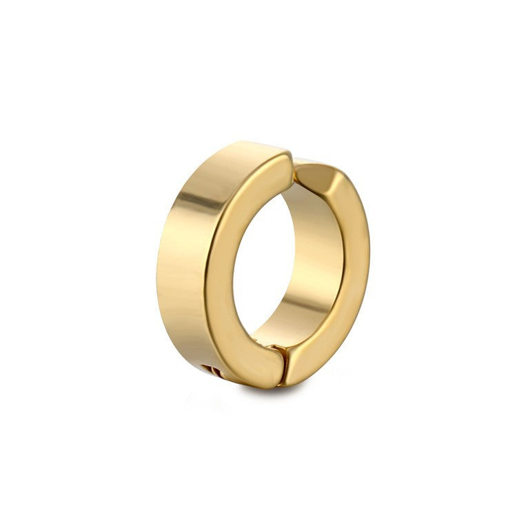 Simple Round Titanium Steel Ear Clip for Men