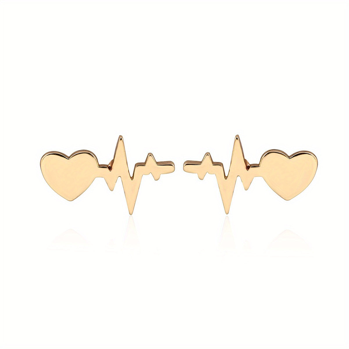 Simple Electrocardiogram Heartbeat Stainless Steel Earrings
