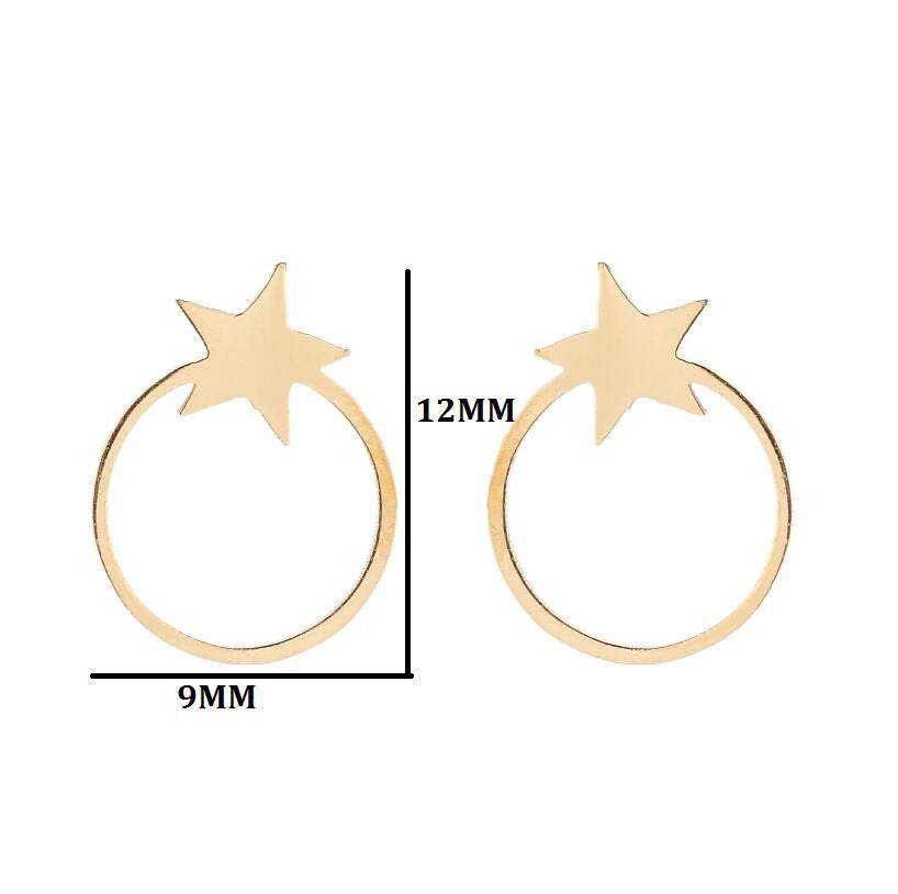 Women's Geometric Stainless Steel Star Stud Earrings