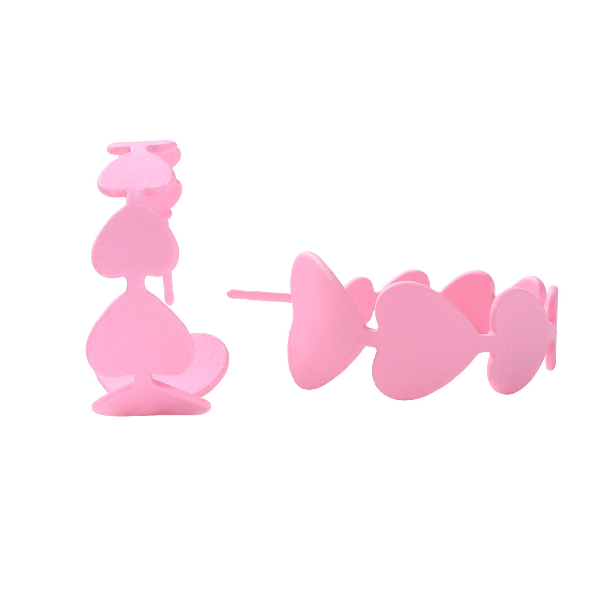 Fashionable Candy Color Metal Star and Heart Drop Earrings