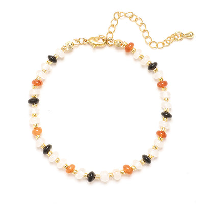 Vintage Bohemian Color Block Stainless Steel Natural Stone Bracelets