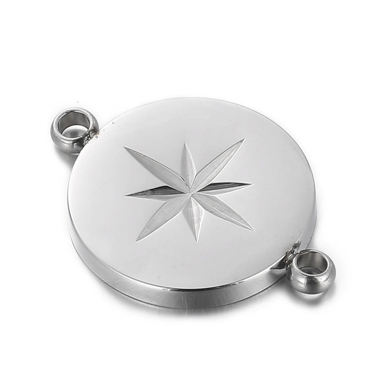 "Stainless Steel Star Pattern Jewelry Pendant - Simple and Fashionable DIY Accessories"