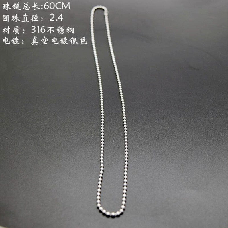 Simple Geometric Stainless Steel Chain Necklace with Pearl and Box Link Design
