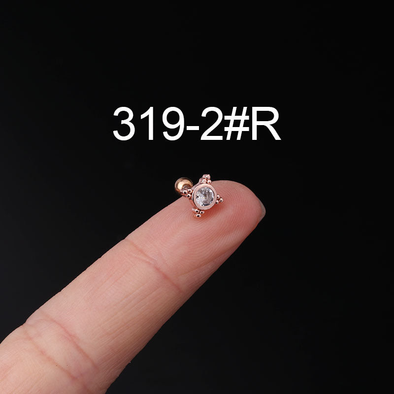 Fashion Zircon Copper and Stainless Steel Ear Studs