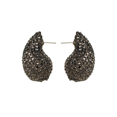 Pair of Geometric Rhinestone Teardrop Stud Earrings