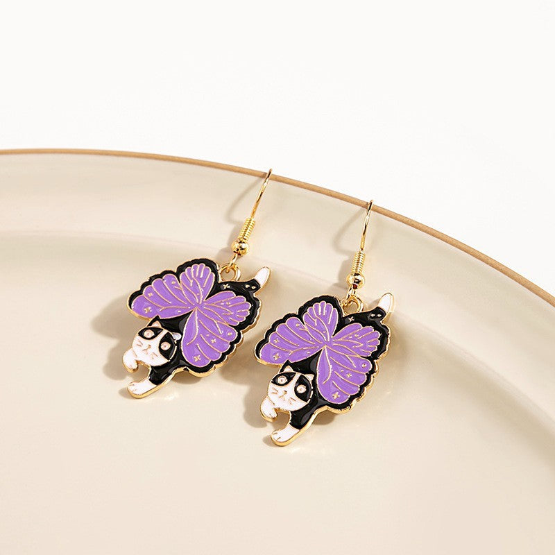 1 Pair Cute Cartoon Cat Alloy Plated Women's Earrings