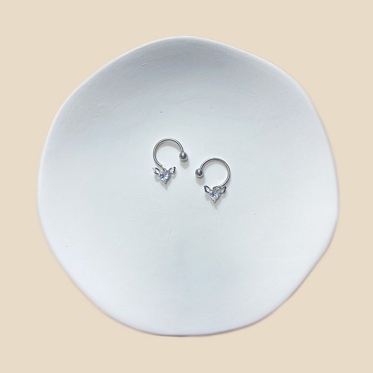 Hip-hop Streetwear Star Heart Zircon Inlay Stainless Steel Nipple Ring