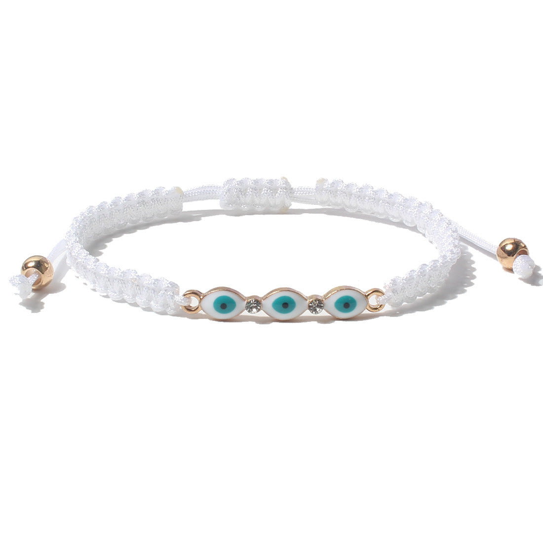 Fashion Evil Eye Heart Flower Woven Bracelet