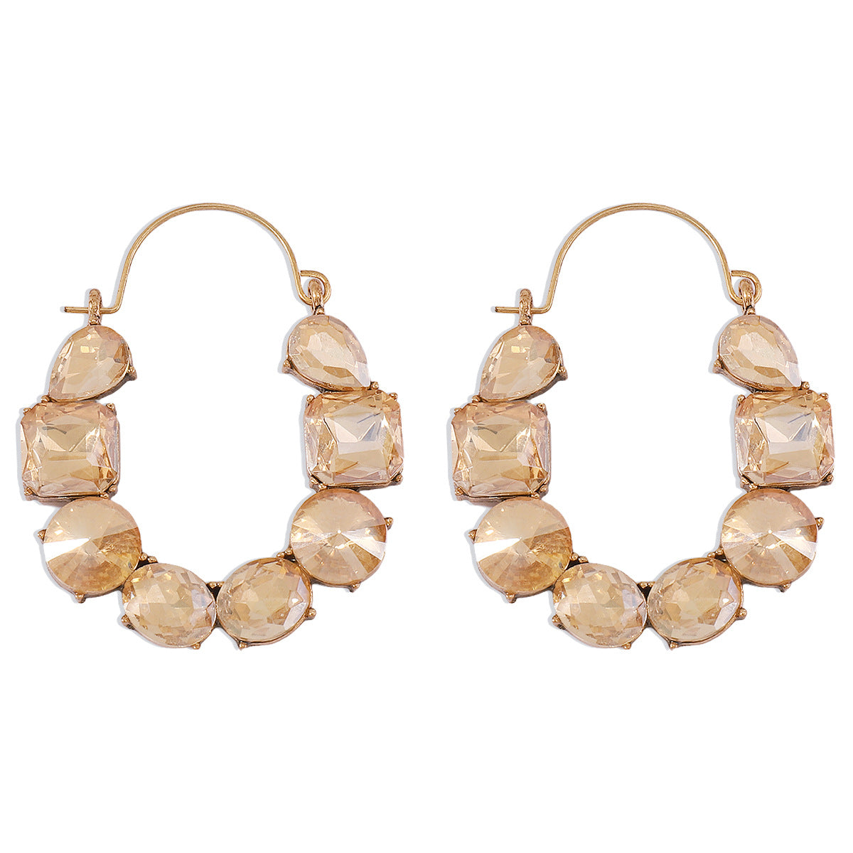 Fashion Geometric Crystal Statement Earrings