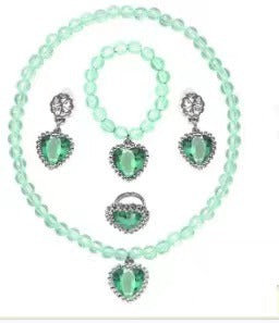Frozen Princess Aisha Jewelry Set for Girls - Necklace, Bracelet, Ring, Earrings
