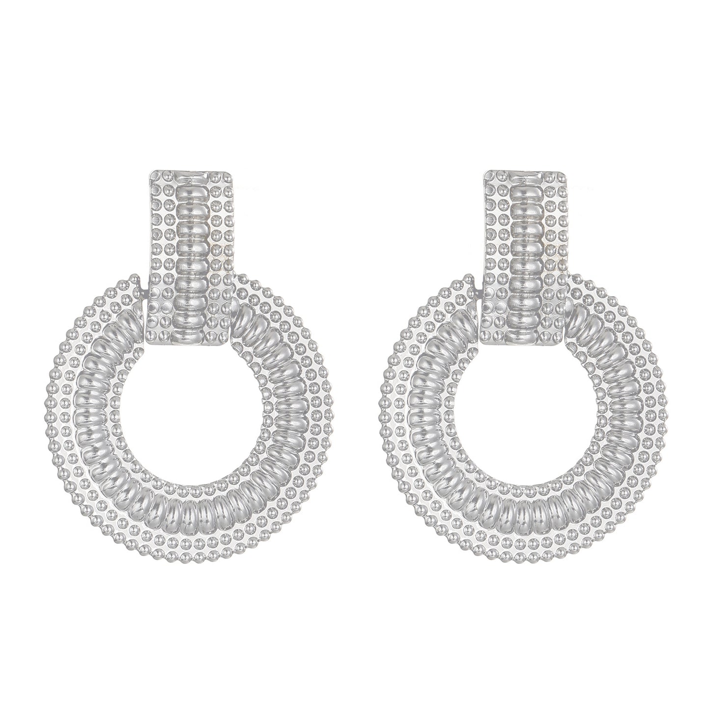 Simple Geometric Hollow Circle Women's Gold Earrings