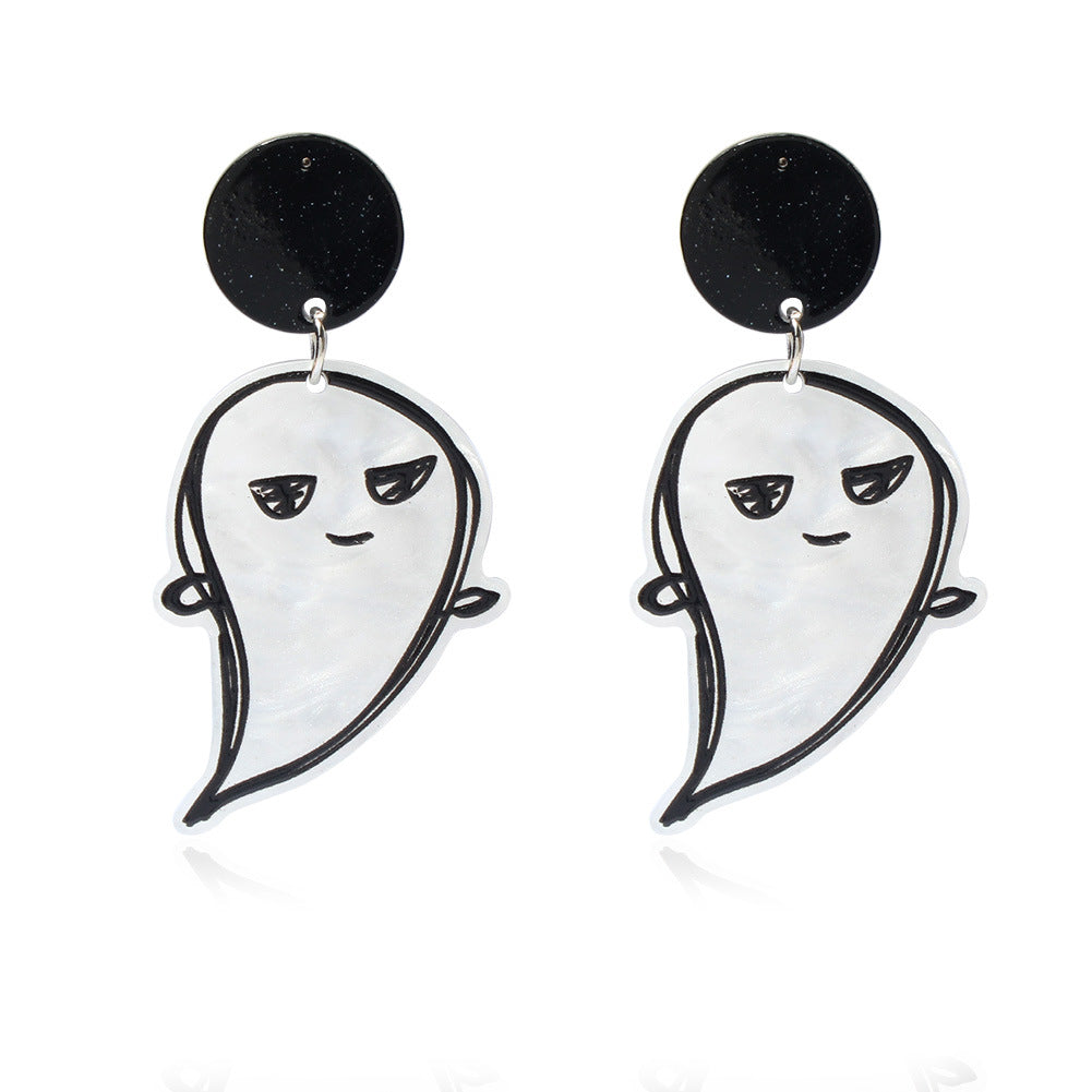 Halloween Ghost Acrylic Drop Earrings for Couples - Fashionable and Simple Design