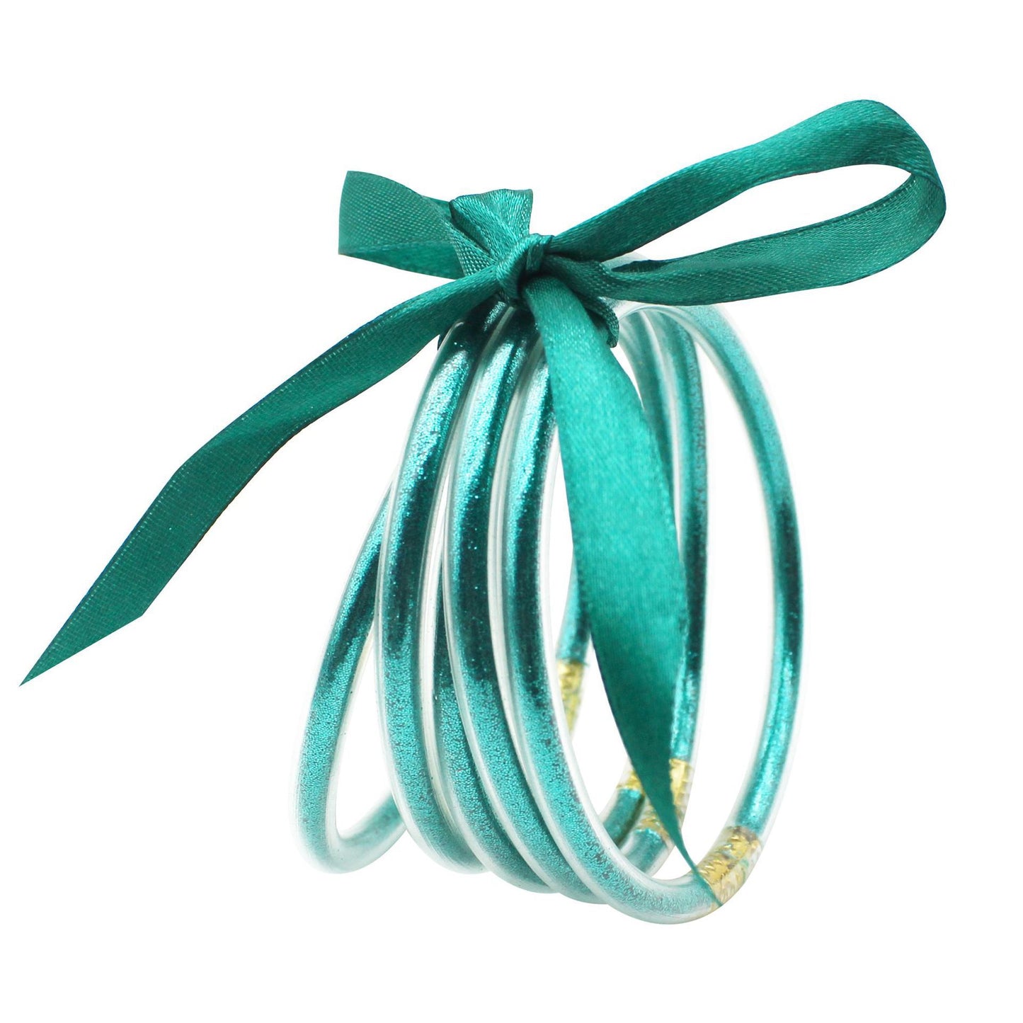Fashion Multi-Layer Silicone Ribbon Glitter Women's Bangle Bracelet