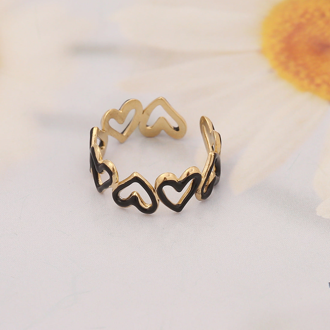 Geometric Snake Design Stainless Steel Open Ring for Women