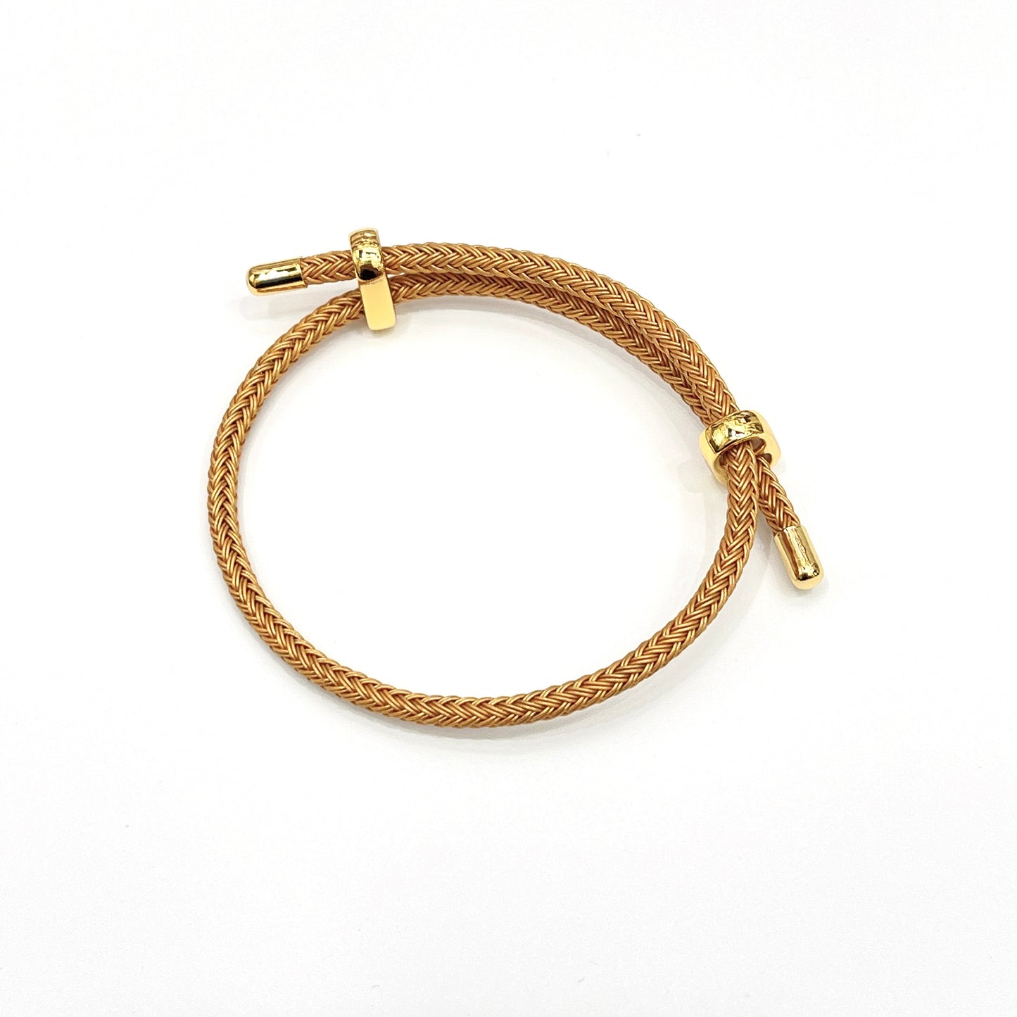 Adjustable Unisex Round Rope Bracelet with Steel Wire and Red String Charm