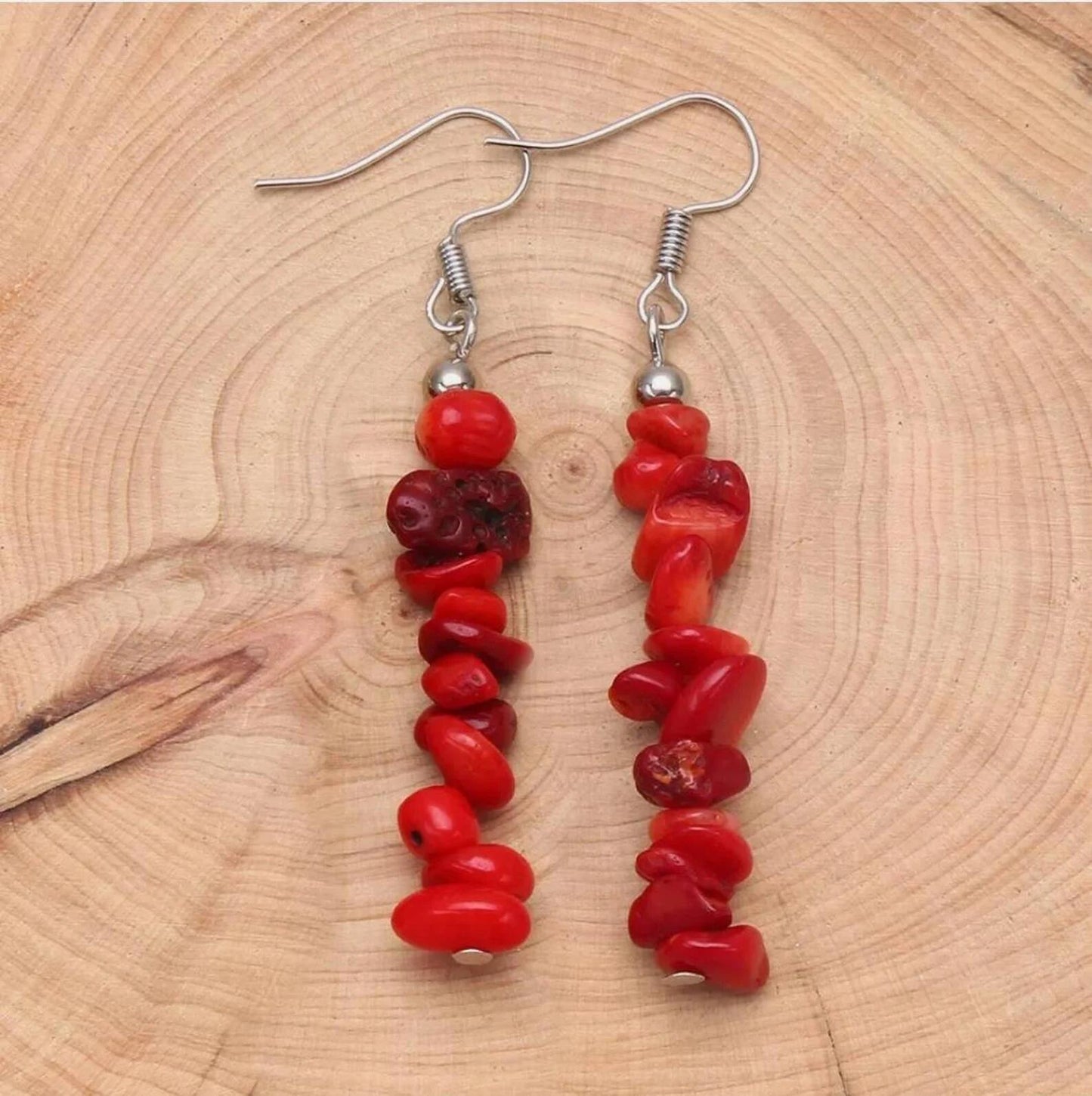 Retro Irregular Natural Crystal Stone Drop Earrings
