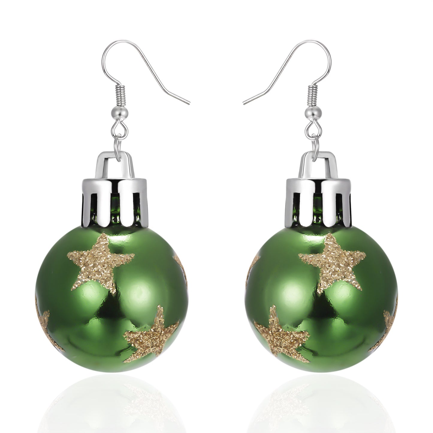 Snowflake Resin Plated Christmas Bulb Drop Earrings for Women