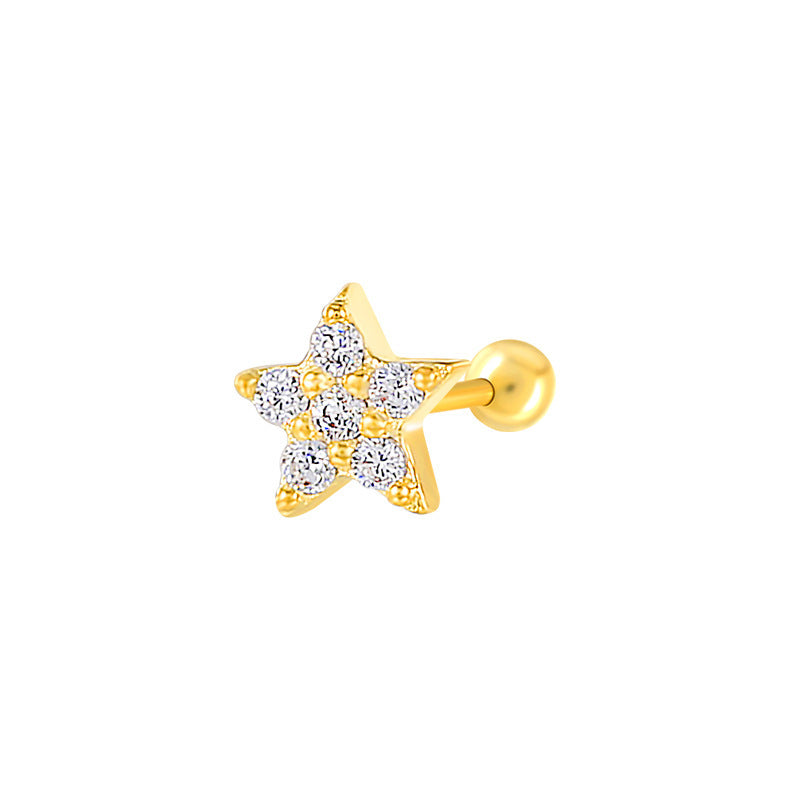 Sterling Silver Zircon Inlay Stud Earrings for Women
