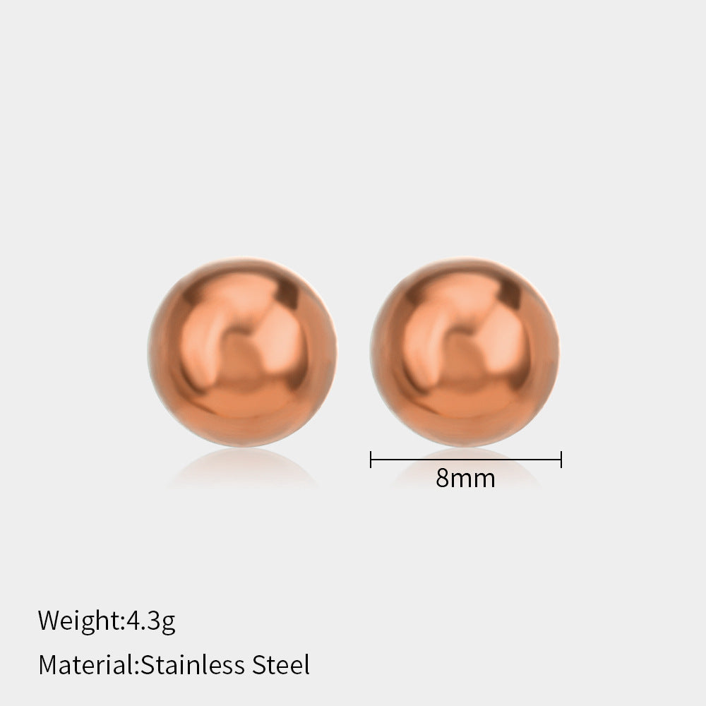 Minimalist Stainless Steel Ball Stud Earrings for Women - 1mm/4mm Round Bead Design