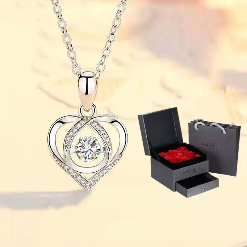 Fashion Heart Shape Zircon Pendant Necklace for Women - Elegant Gift for Her