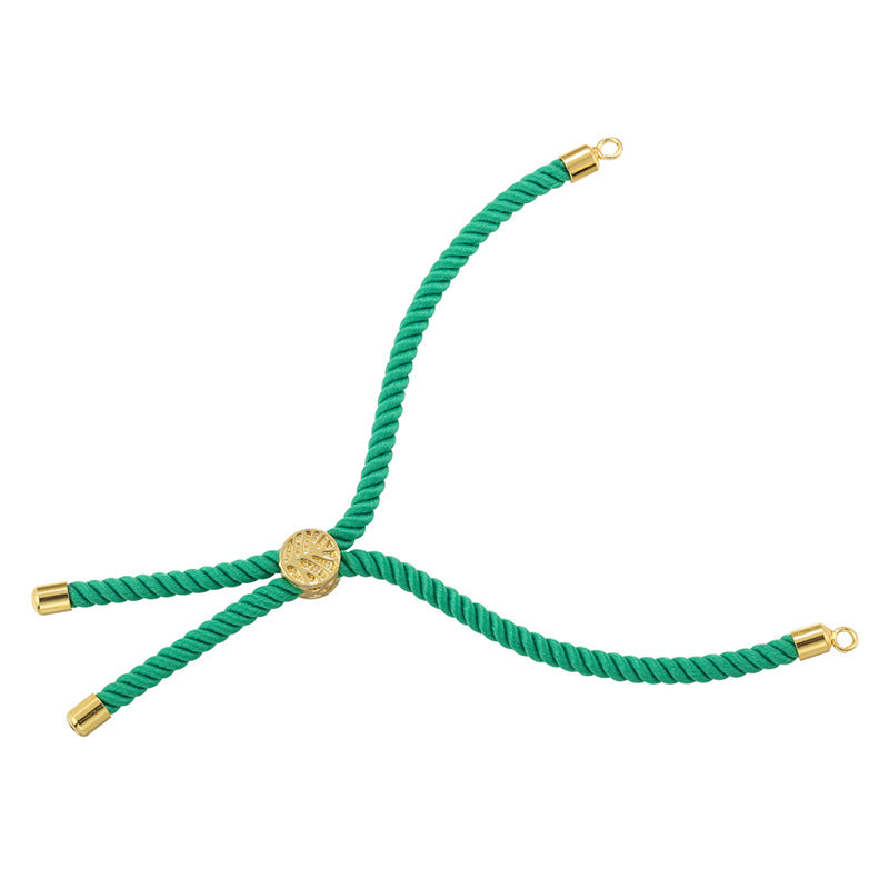 18K Gold Plated Tree of Life Adjustable Rope Bracelet