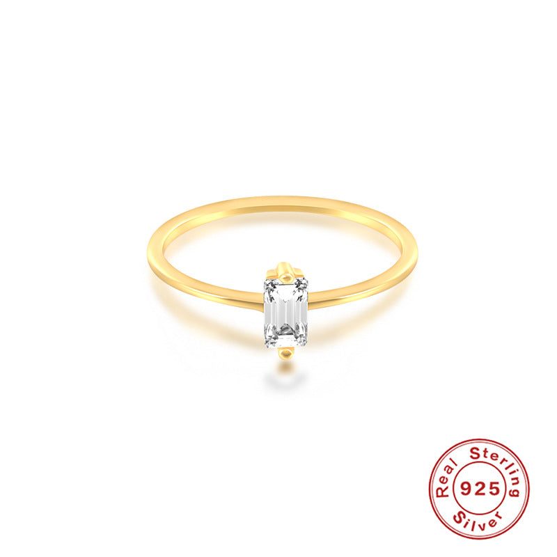 Fashion Round Sterling Silver Zircon Stacking Ring for Women