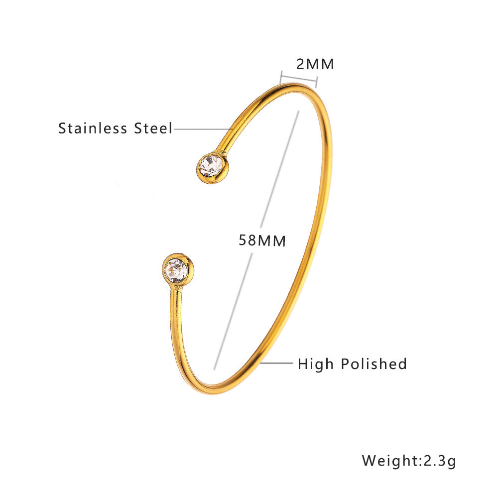 Simple Geometric Titanium Steel Bangle Bracelet