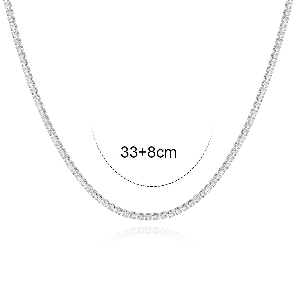 Fashion Multicolor Zircon Geometric Copper Necklace