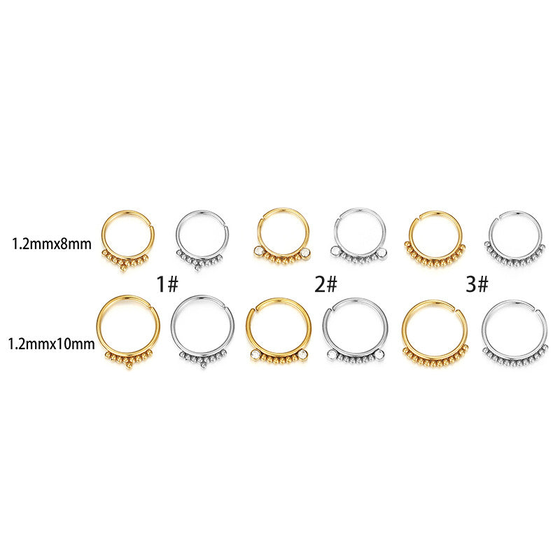 Fashion Stainless Steel Zircon Nose Ring Piercing Jewelry