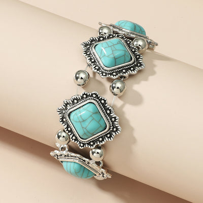 Bohemian Geometric Alloy Turquoise Women's Bangle Bracelet