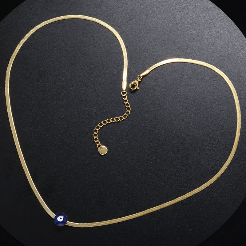 Fashion Devil's Eye Stainless Steel Blade Pendant Necklace