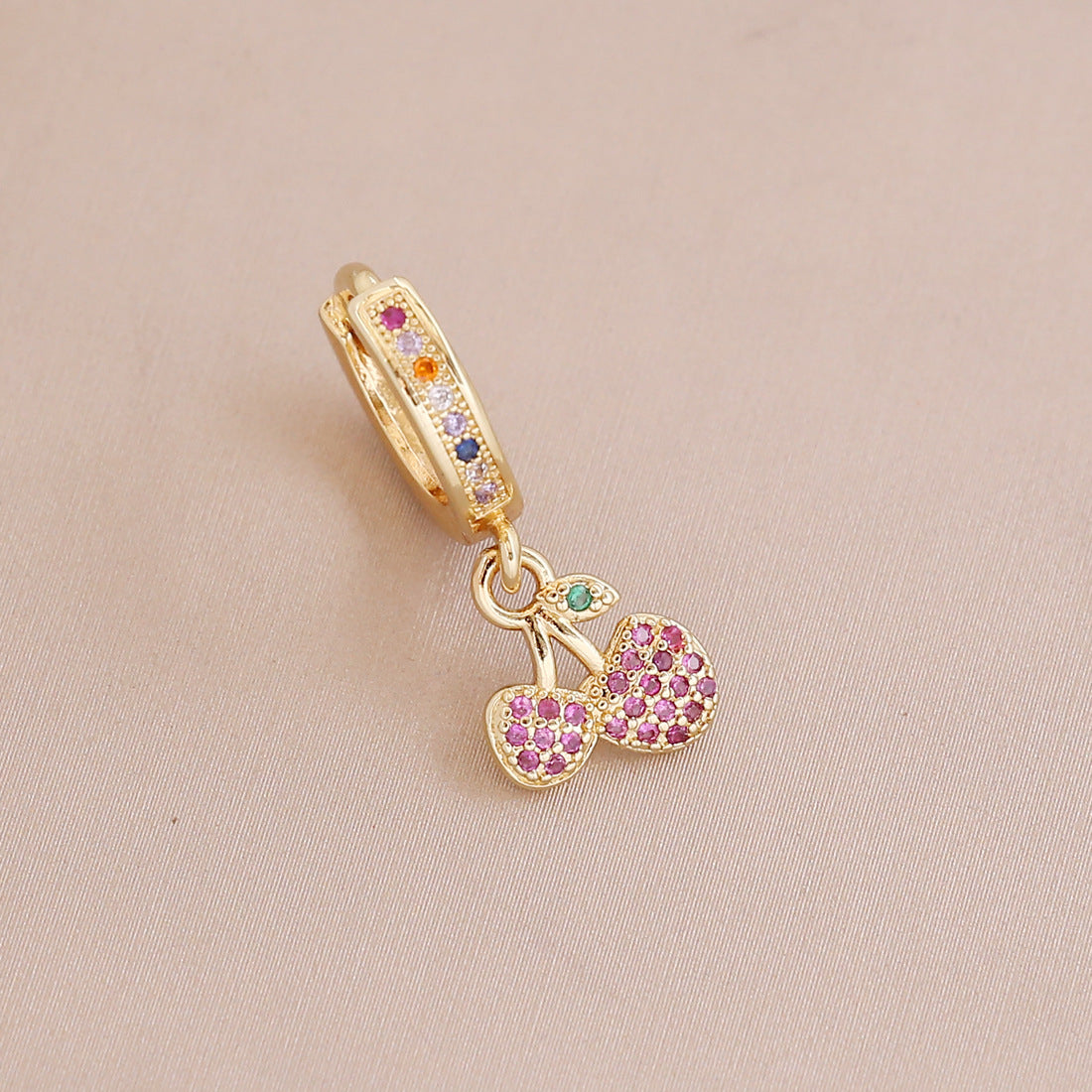 Hot Style Copper Micro-inlaid Color Zirconium Ear Clip 18k Gold Plated Statement Earrings