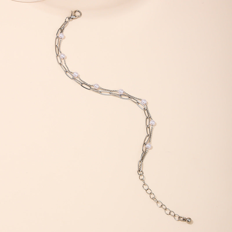 Modern Classic Pearl Double Layer Women's Bracelet - European and American Fashion Jewelry
