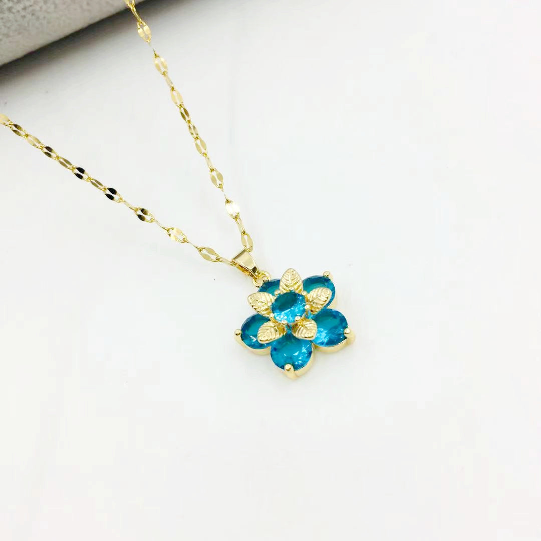 Wholesale Multi-layer Zircon Flower Pendant Necklace for Women