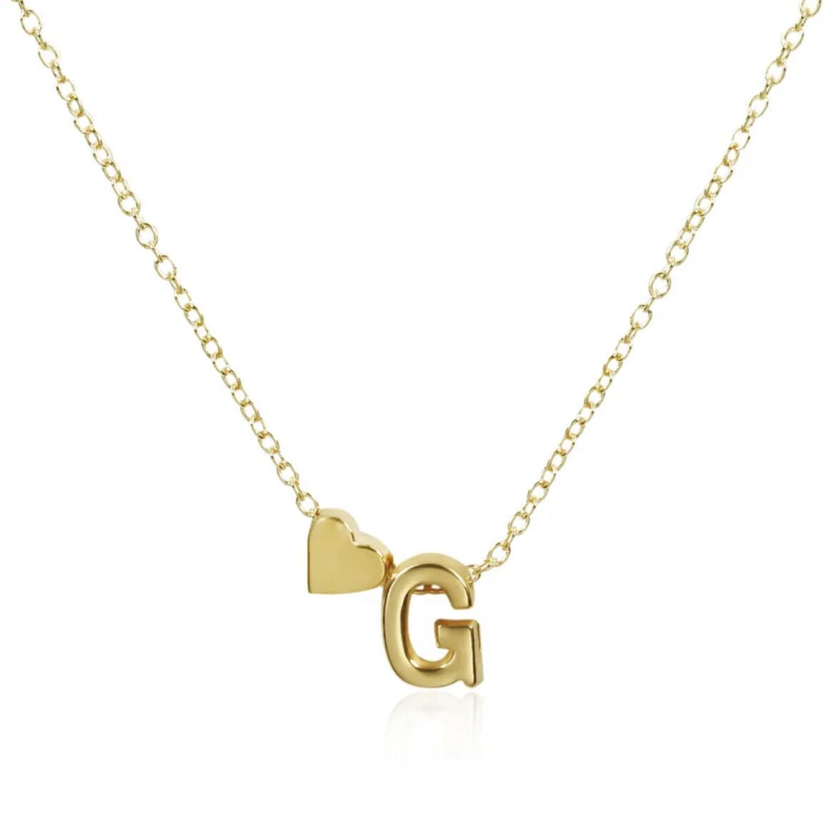 Fashion Heart Alphabet Pendant Necklace - Minimalist Copper Plated Design