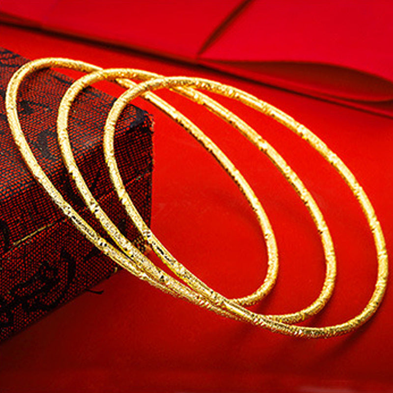 Simple Geometric Gold Plated Copper Bangle Bracelet