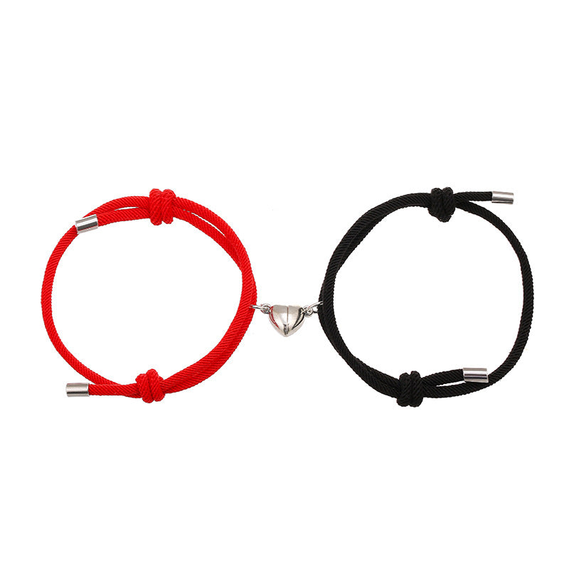 Alloy Heart Magnetic Couple Bracelets Set