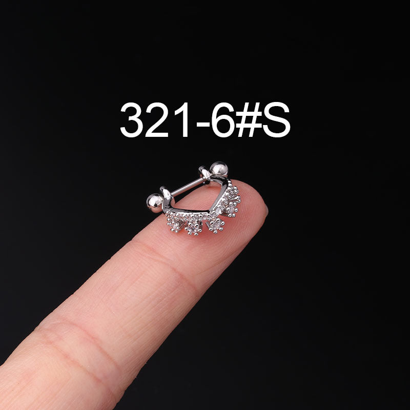 Fashion Geometric Stainless Steel Barbell Stud Earrings